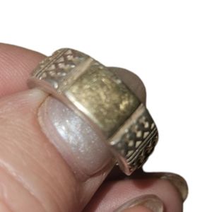 Silver and gold ring